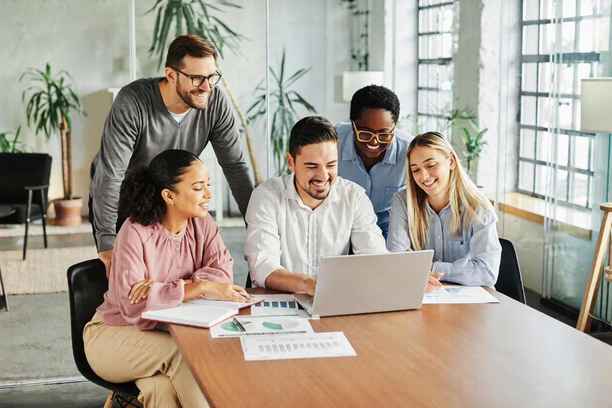 Business executives discussing strategy during a professional business consulting session