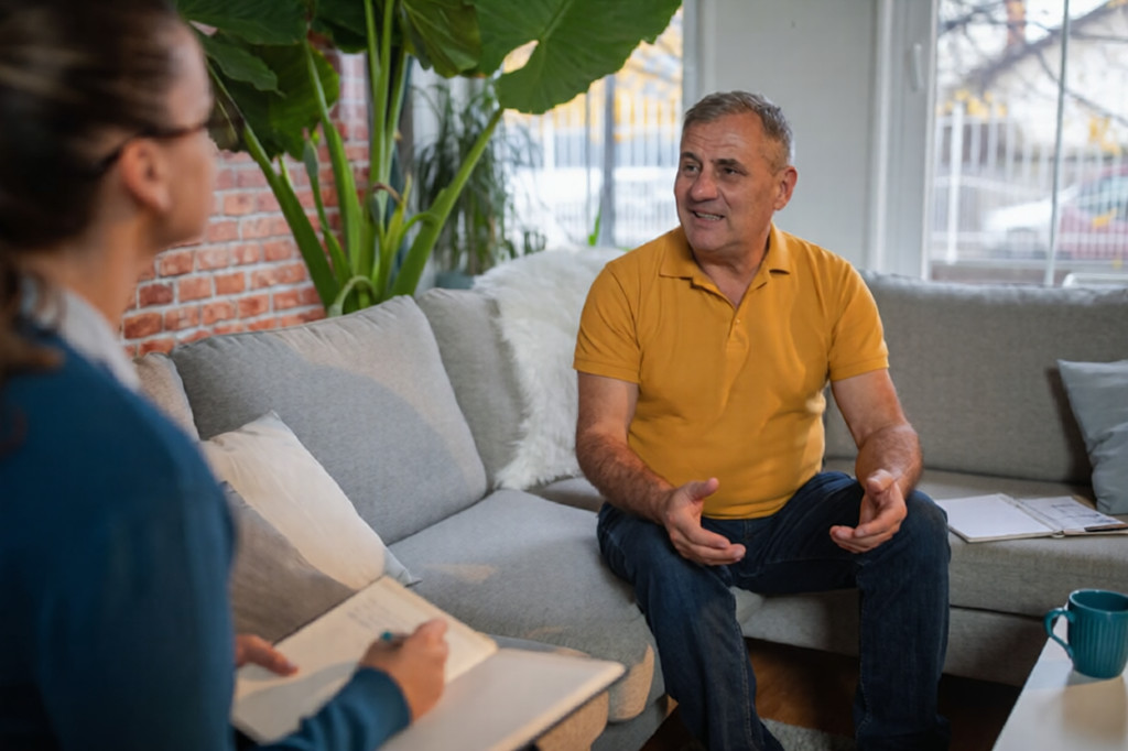 Executive 1:1 coaching session with a business leader receiving personalized guidance from an Mx5 Consulting coach in Denver.