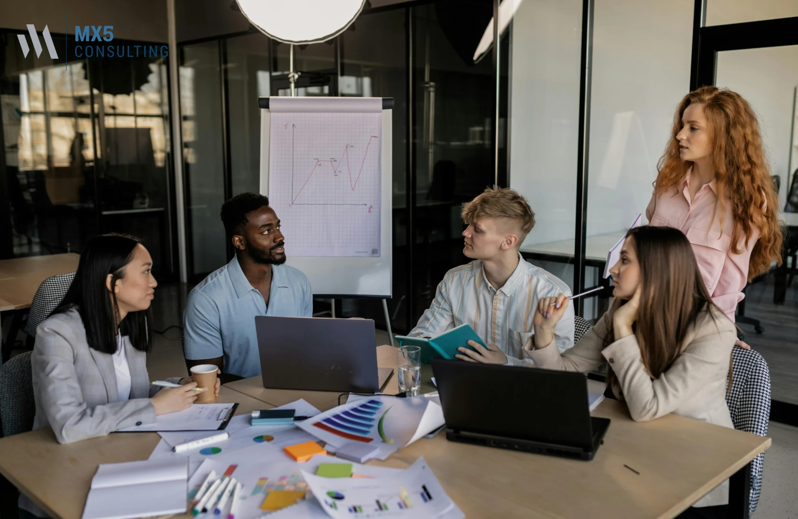 Small business team in a meeting using affordable strategic planning facilitation services