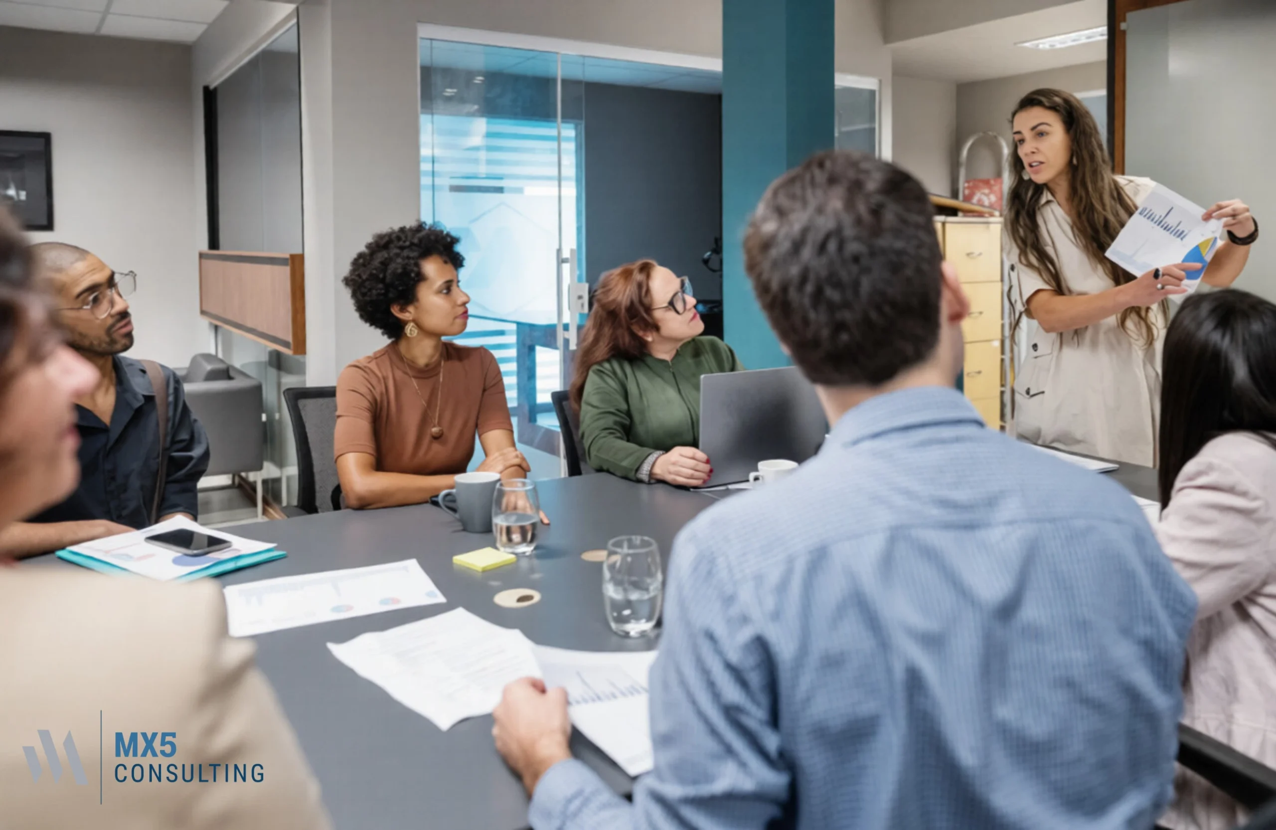 Executive strategic planning facilitation session focused on business strategy, performance improvement, and leadership alignment
